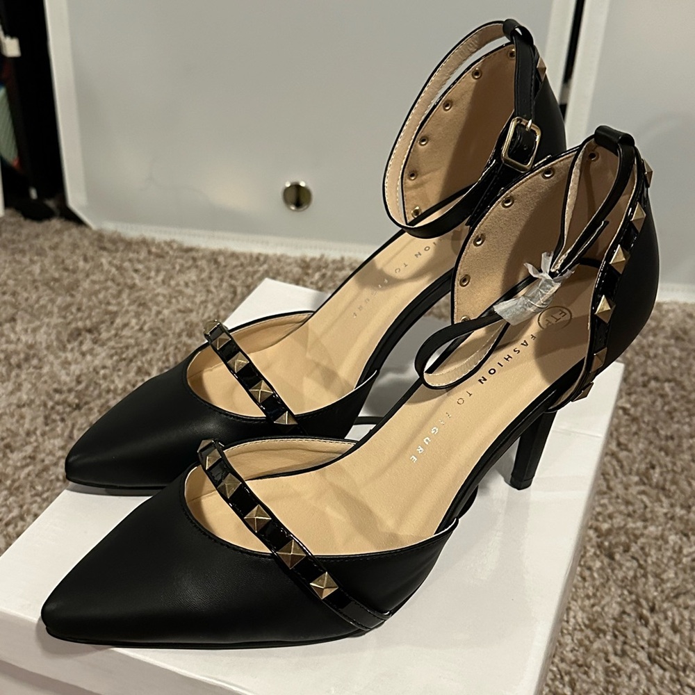 Fashion to figure Black Studded Heels